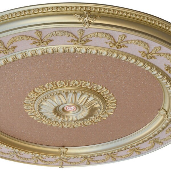 Easy Installed Plastic Rose Gold Round Chandelier Ceiling Medallion